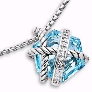 DY blue topaz pendat ,chain. DY box